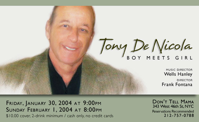 Tony De Nicola at Don't Tell Mama, Jan/Feb 2004